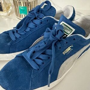 Puma Blue Suede Sneakers